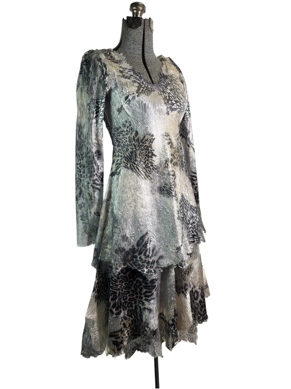 RARE 🔥 Komarov Vintage 2 Piece Animal Print Fairy Top and Skirt Set